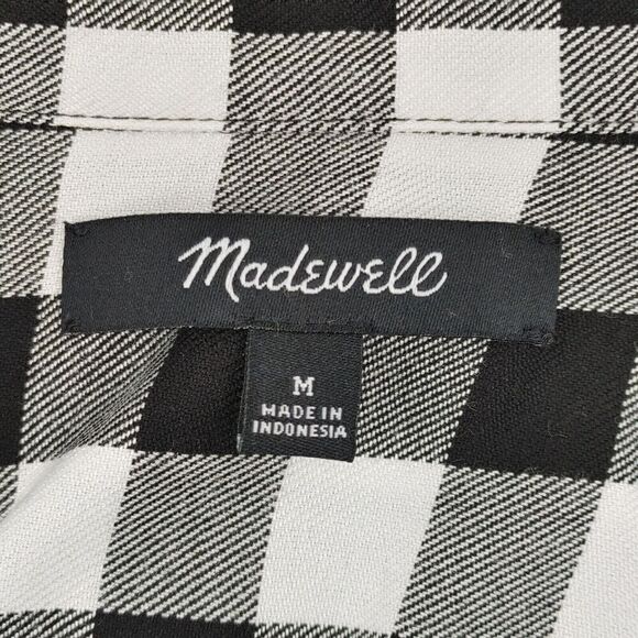 Madewell Wrap Front Shirt Medium Buffalo Check Popover - Picture 4 of 11